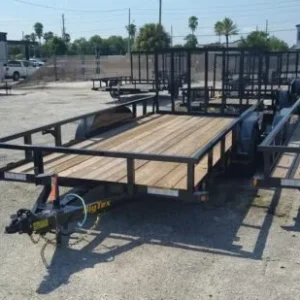 7X16 Big Tex Tandem Axle Pipe Black Utility Trailer (70PI-16XBK4RG-GA)